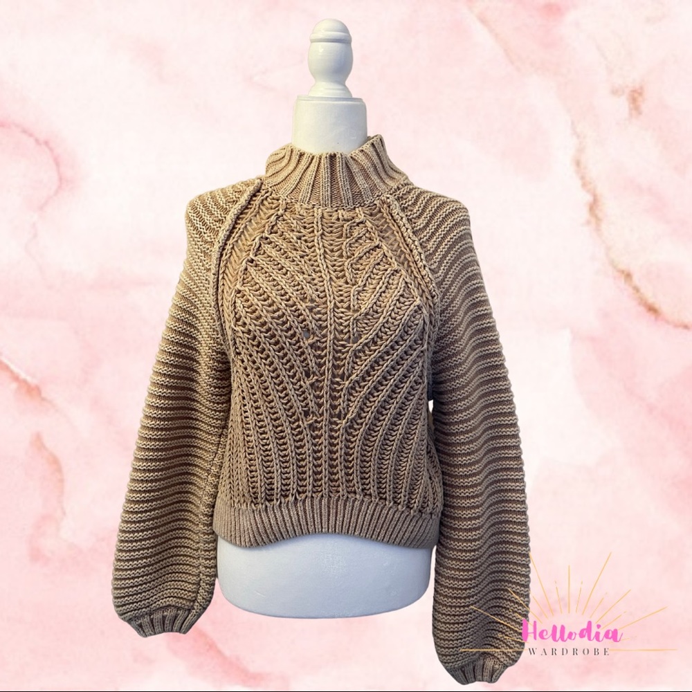 Free People Tan Knitter Sweater